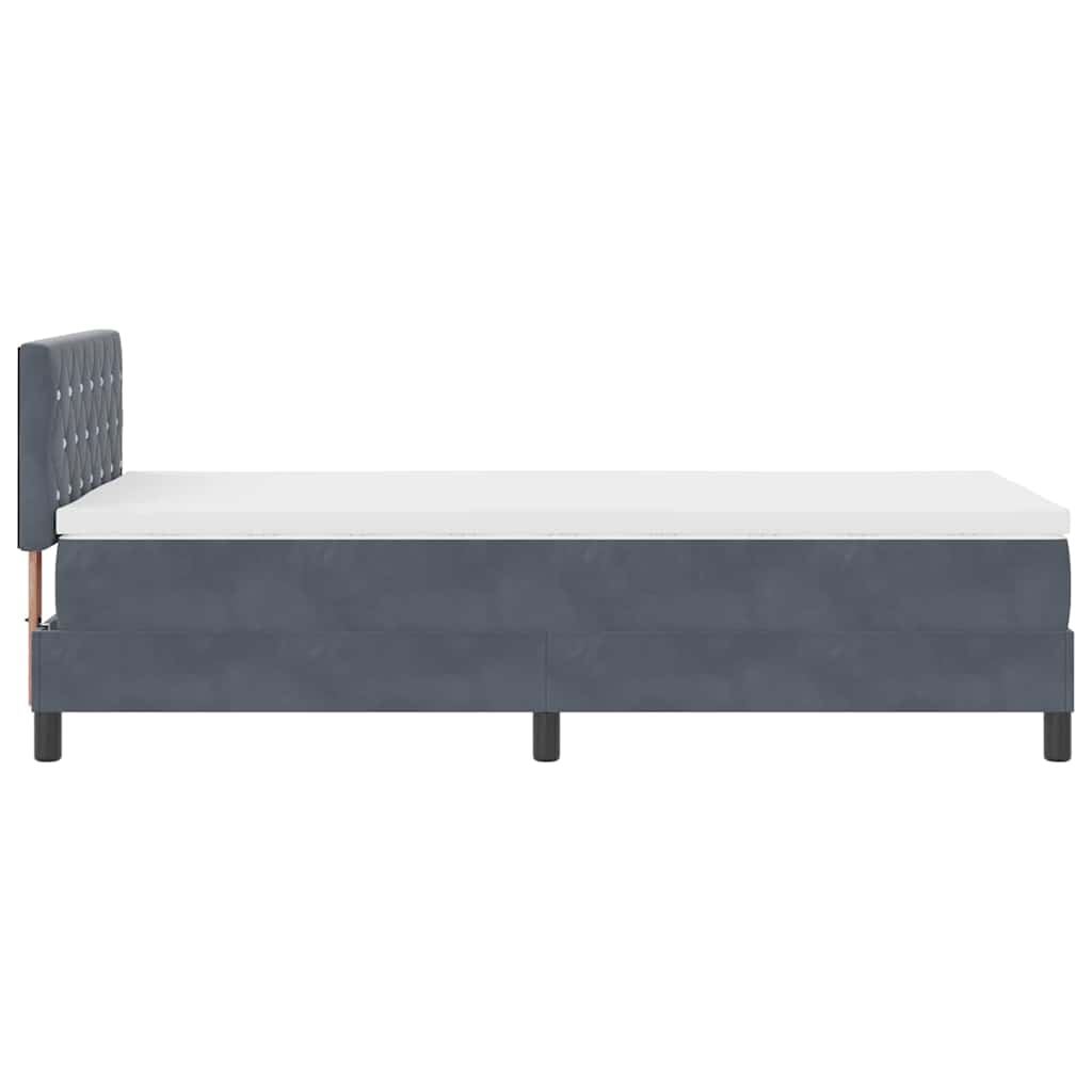 Bäddfjäder Med Madrass Mörkgrå 90 X 190 Cm Sammet