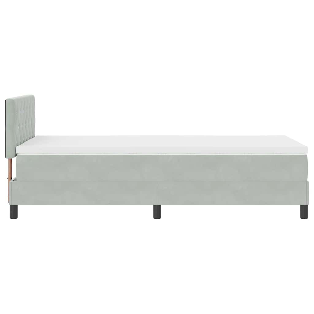 Bäddfjäder Med Madrass Ljusgrå 90 X 200 Cm Sammet