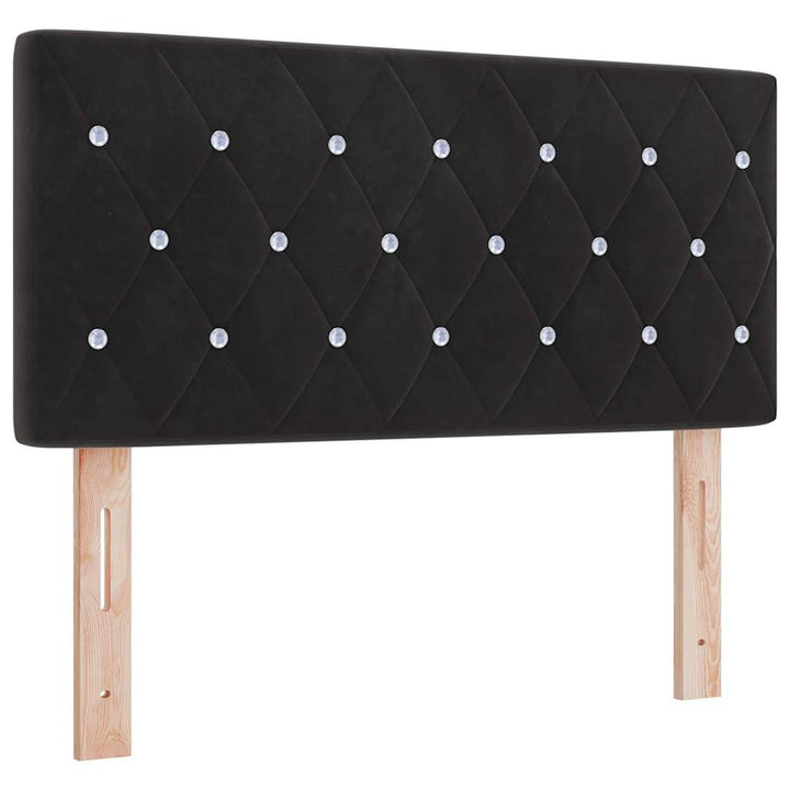 Bäddfjäder Med Madrass Med Huvudgavel Svart 100 X 200 Cm Sammet