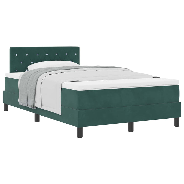 Bäddfjäder Med Madrass Mörkgrön 120 X 200 Cm Sammet