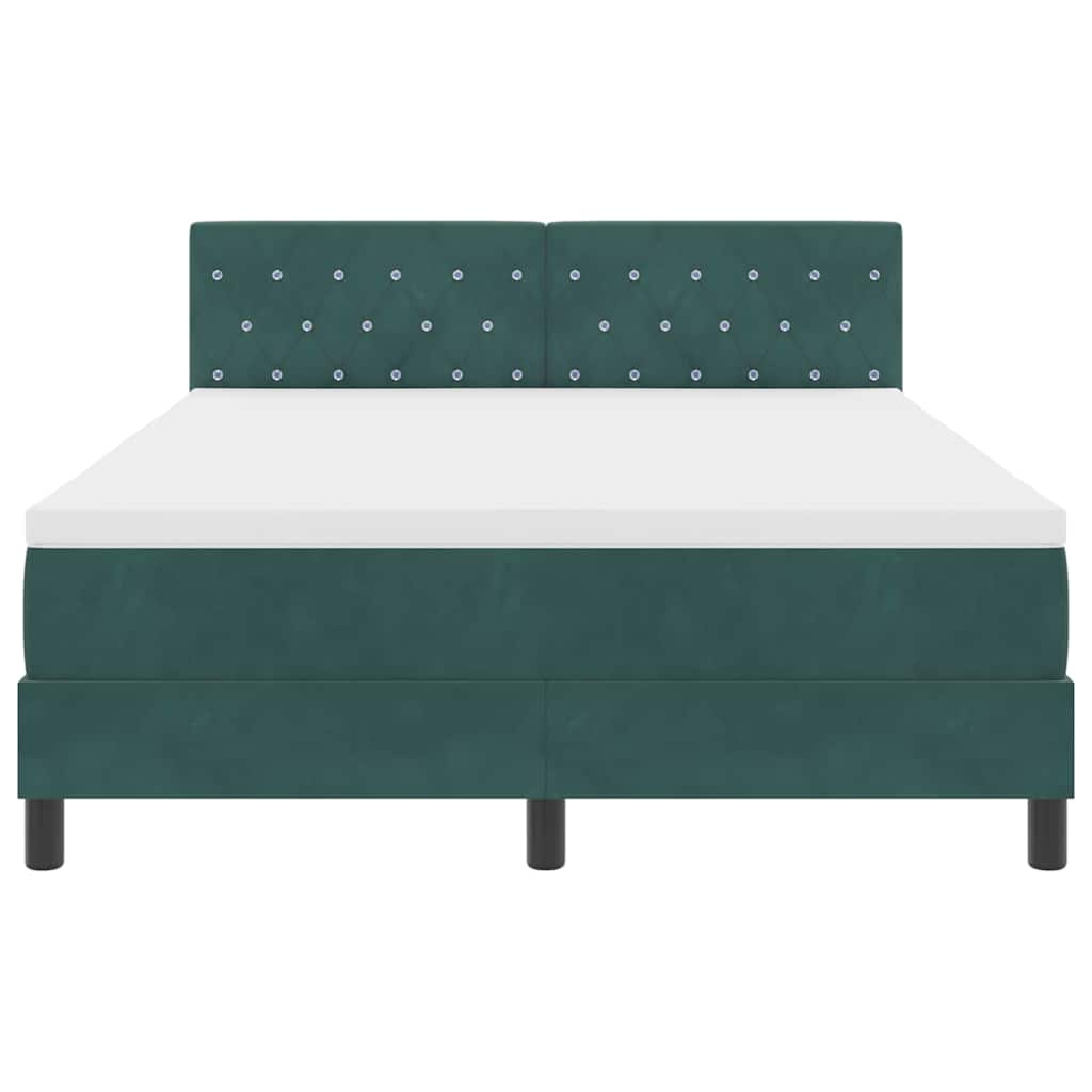 Bäddfjäder Med Madrass Mörkgrön 140 X 190 Cm Sammet