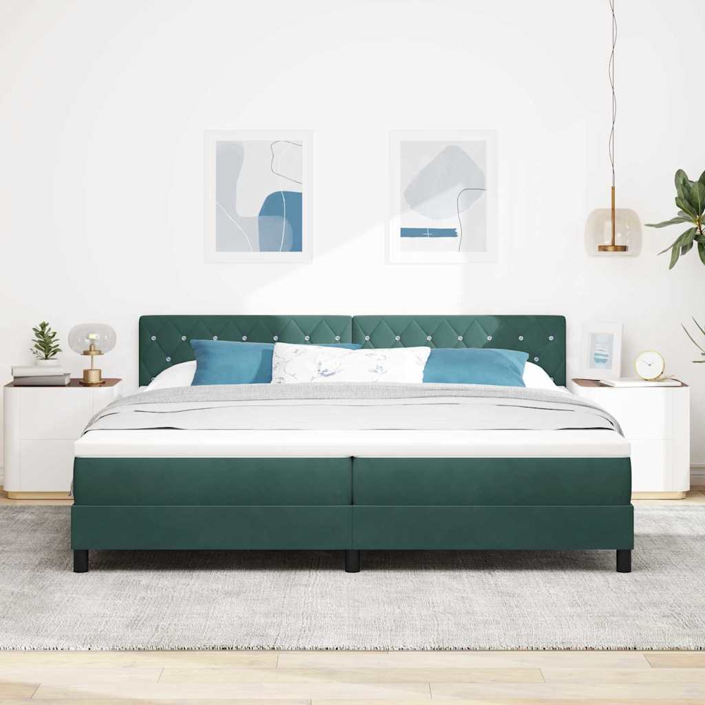 Bäddfjäder Med Madrass Mörkgrön 200 X 200 Cm Sammet