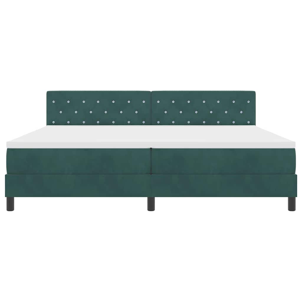 Bäddfjäder Med Madrass Mörkgrön 200 X 200 Cm Sammet