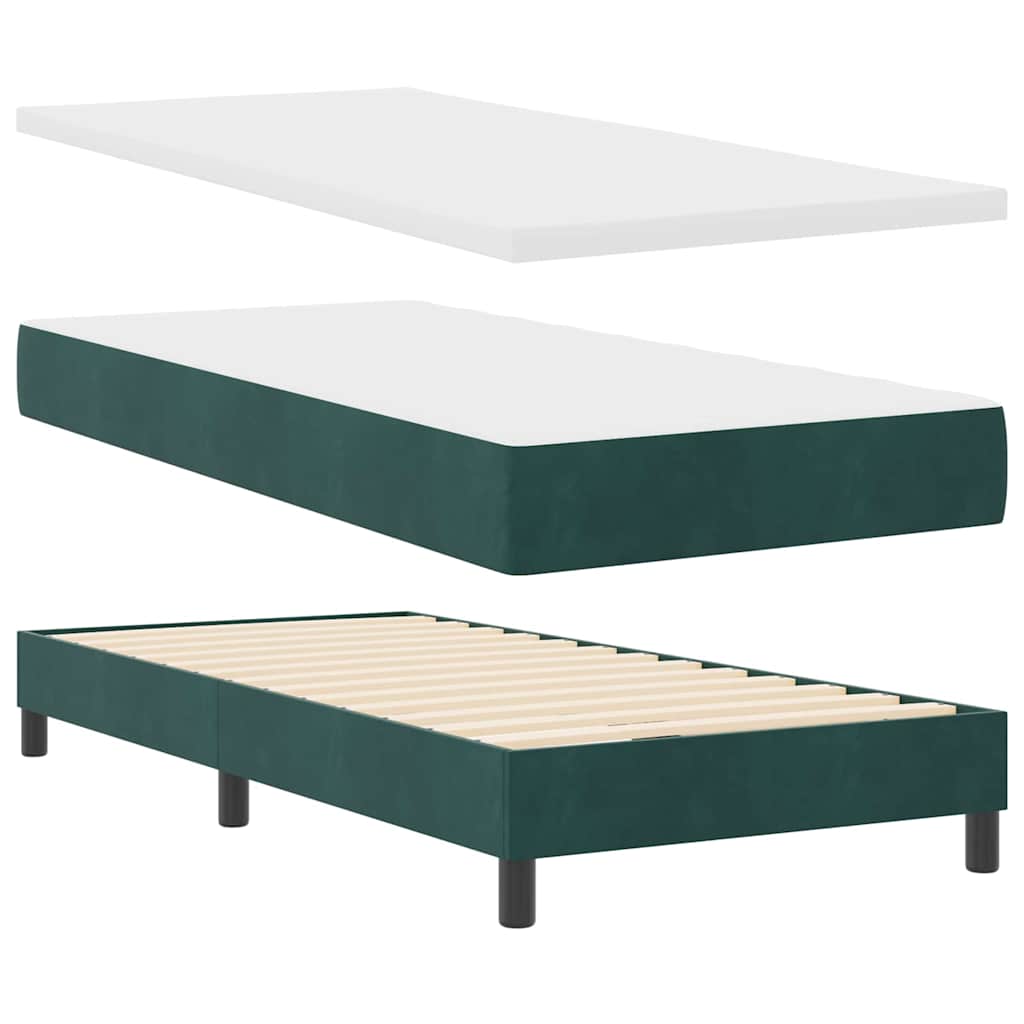 Bäddfjäder Med Madrass Mörkgrön 80 X 200 Cm Sammet
