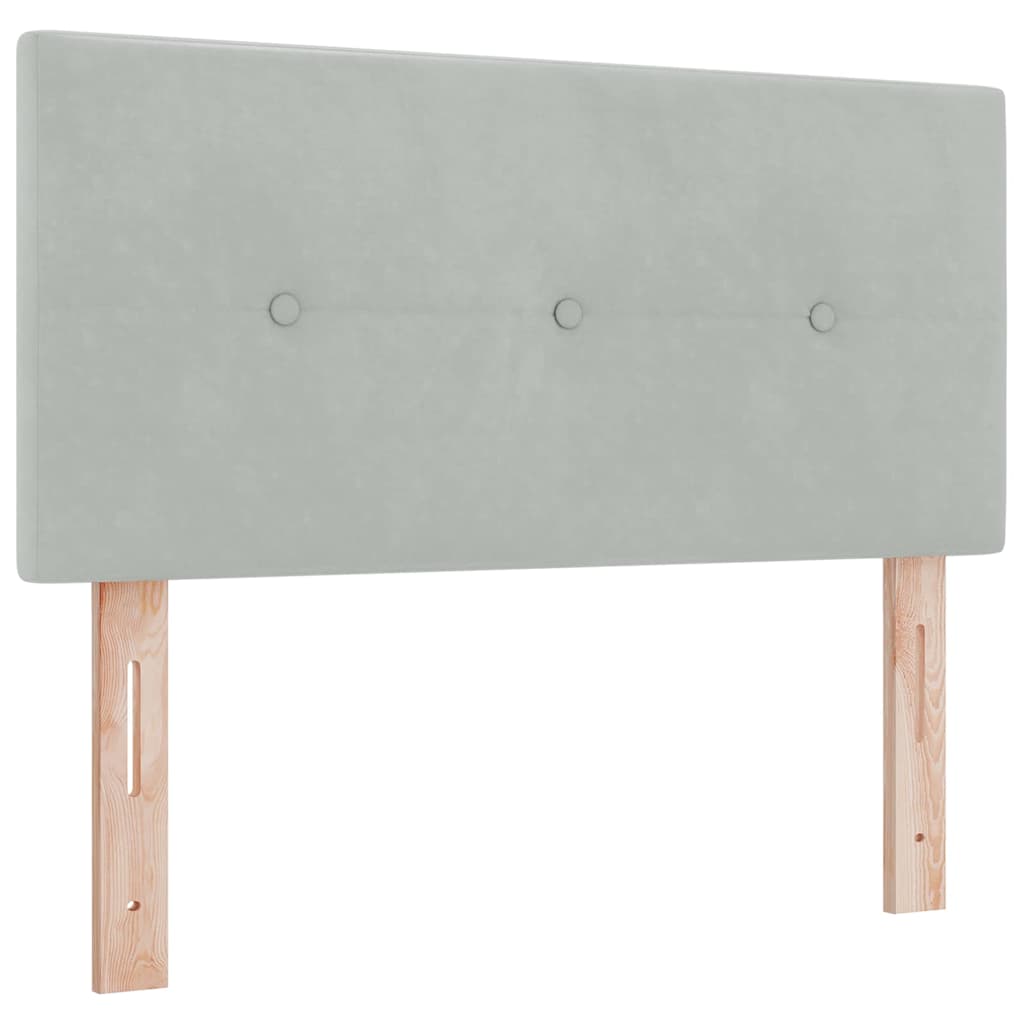 Bäddfjäder Med Madrass Ljusgrå 90 X 190 Cm Sammet