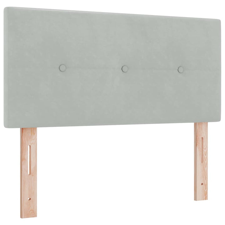 Bäddfjäder Med Madrass Ljusgrå 90 X 200 Cm Sammet