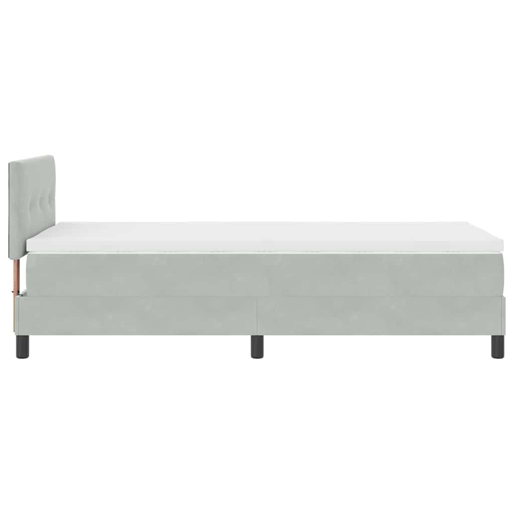 Bäddfjäder Med Madrass Ljusgrå 90 X 200 Cm Sammet