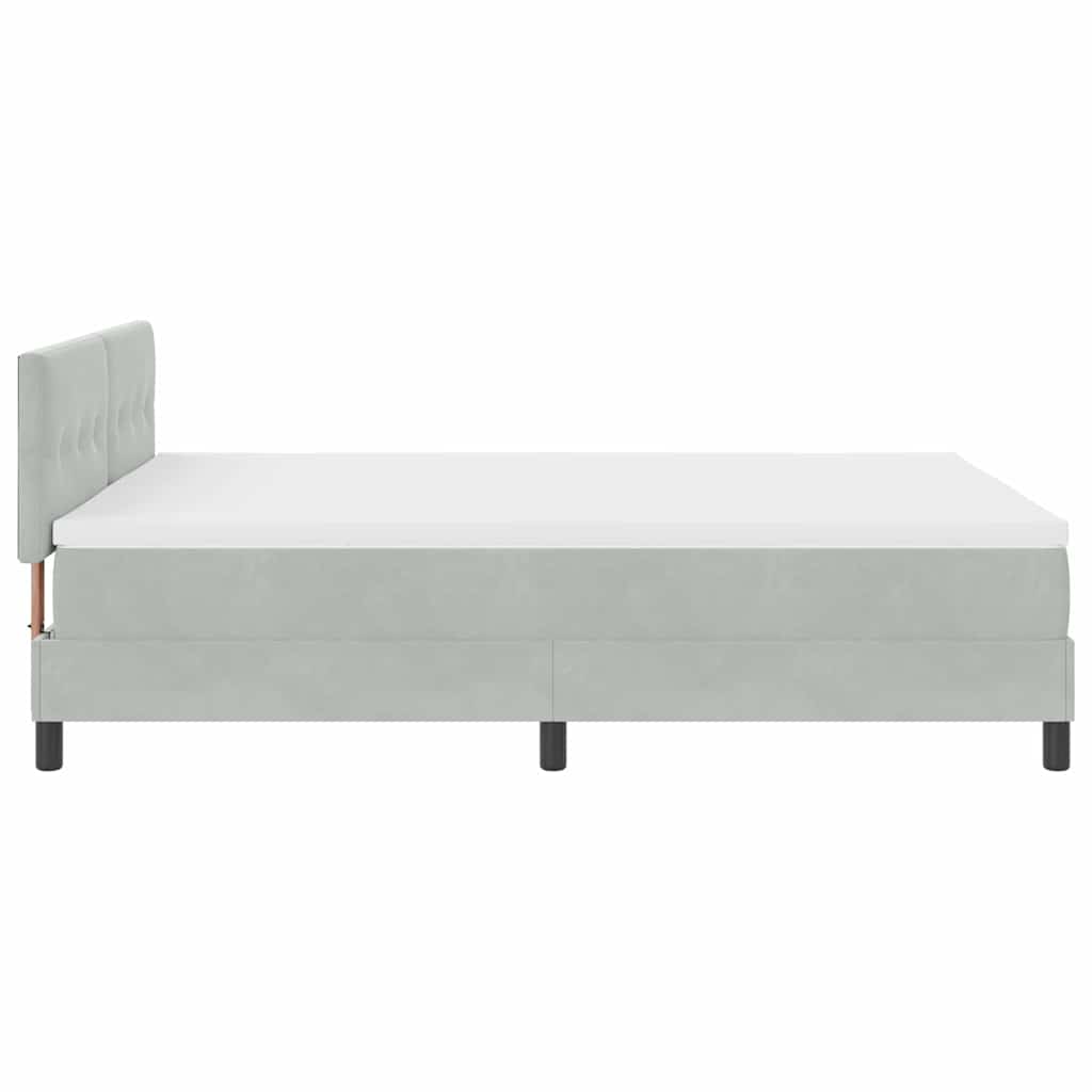 Bäddfjäder Med Madrass Ljusgrå 140 X 190 Cm Sammet