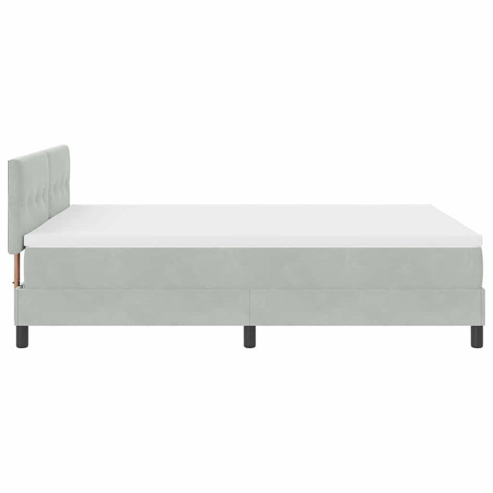 Bäddfjäder Med Madrass Ljusgrå 160 X 200 Cm Sammet