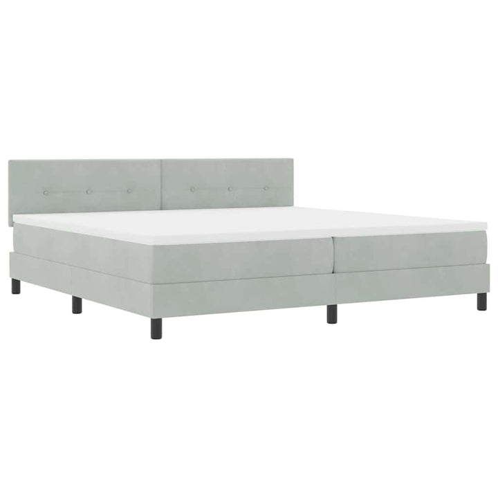 Bäddfjäder Med Madrass Ljusgrå 200 X 200 Cm Sammet