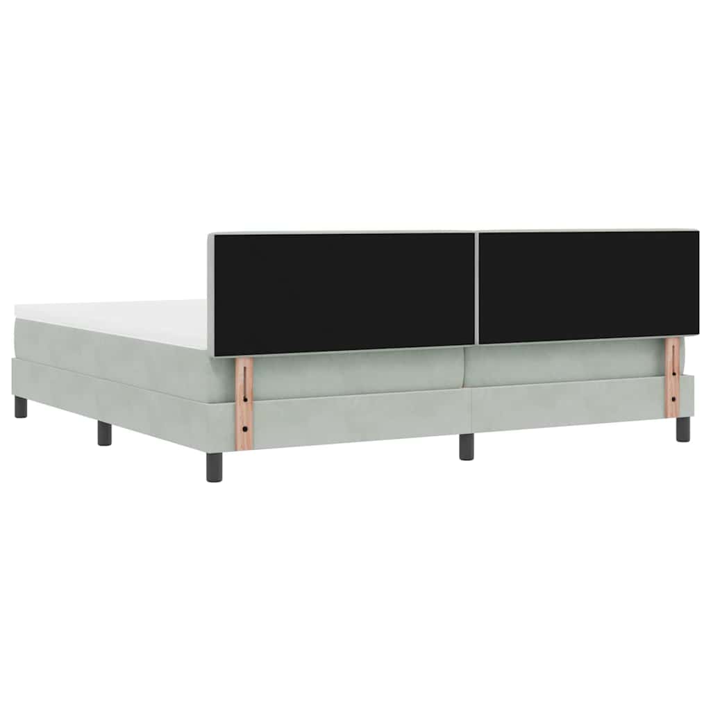 Bäddfjäder Med Madrass Ljusgrå 200 X 200 Cm Sammet