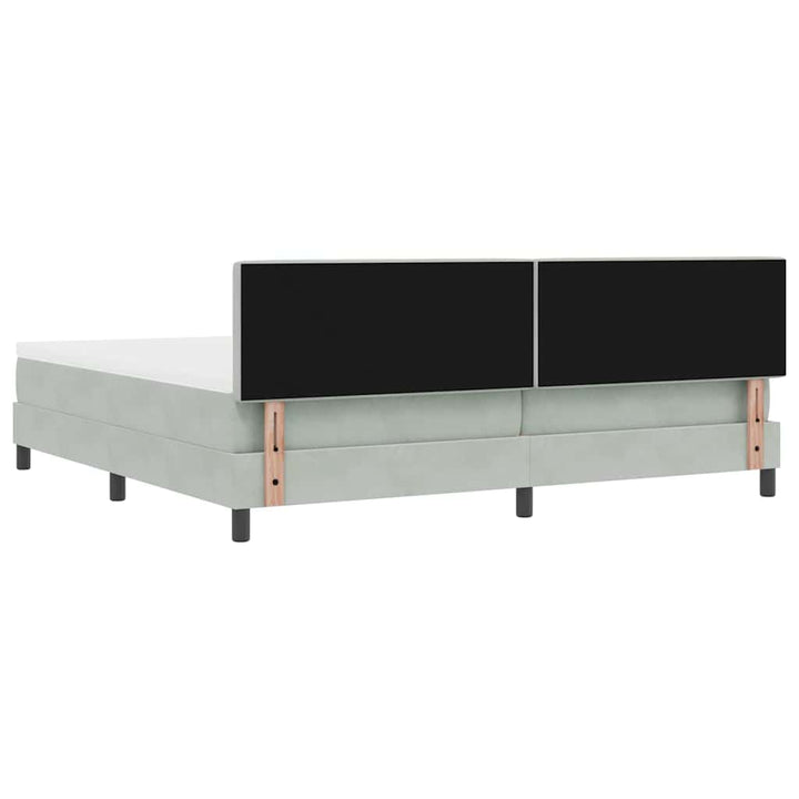 Bäddfjäder Med Madrass Ljusgrå 200 X 200 Cm Sammet