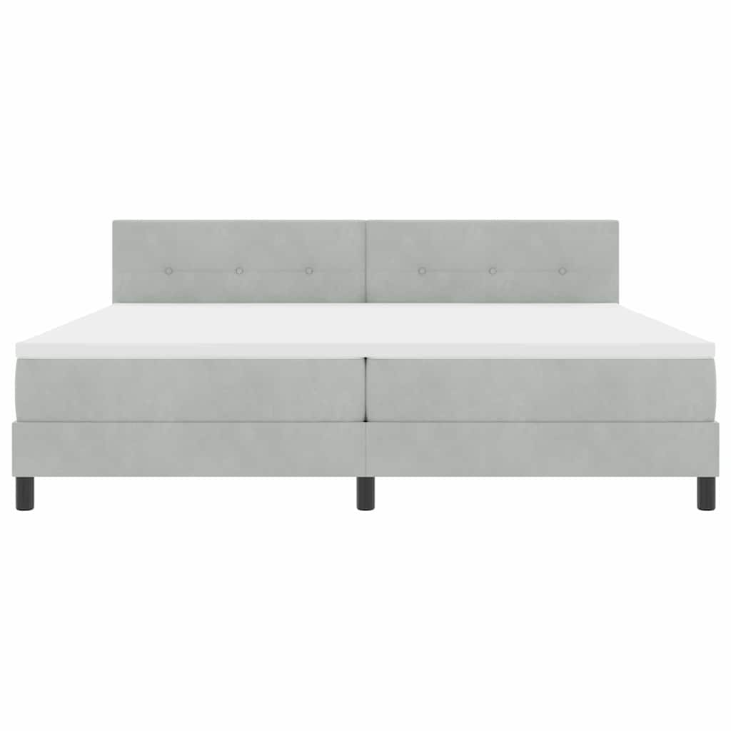 Bäddfjäder Med Madrass Ljusgrå 200 X 200 Cm Sammet