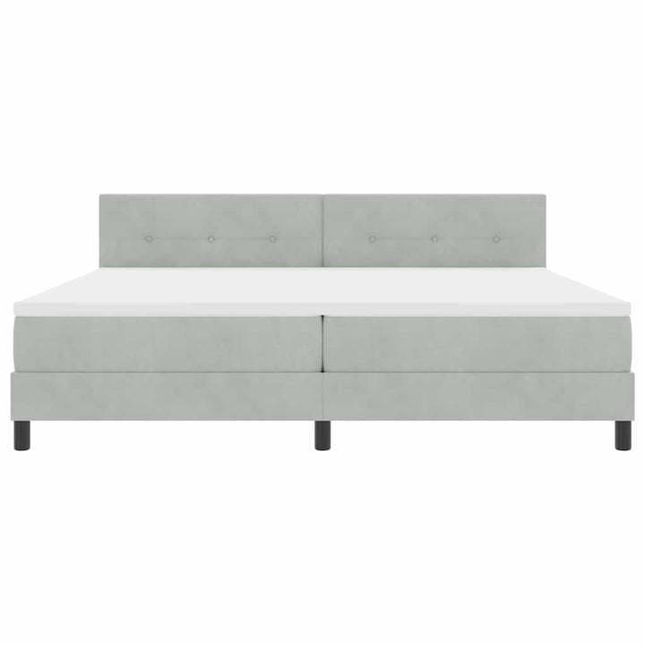 Bäddfjäder Med Madrass Ljusgrå 200 X 200 Cm Sammet