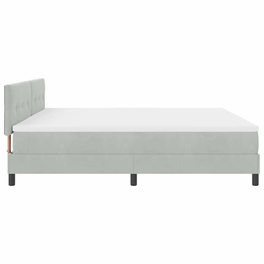 Bäddfjäder Med Madrass Ljusgrå 200 X 200 Cm Sammet