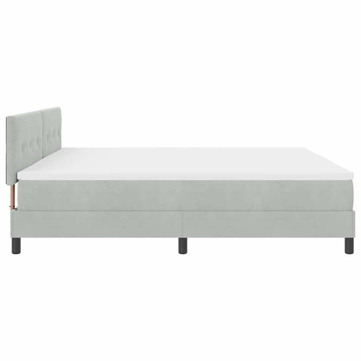 Bäddfjäder Med Madrass Ljusgrå 200 X 200 Cm Sammet