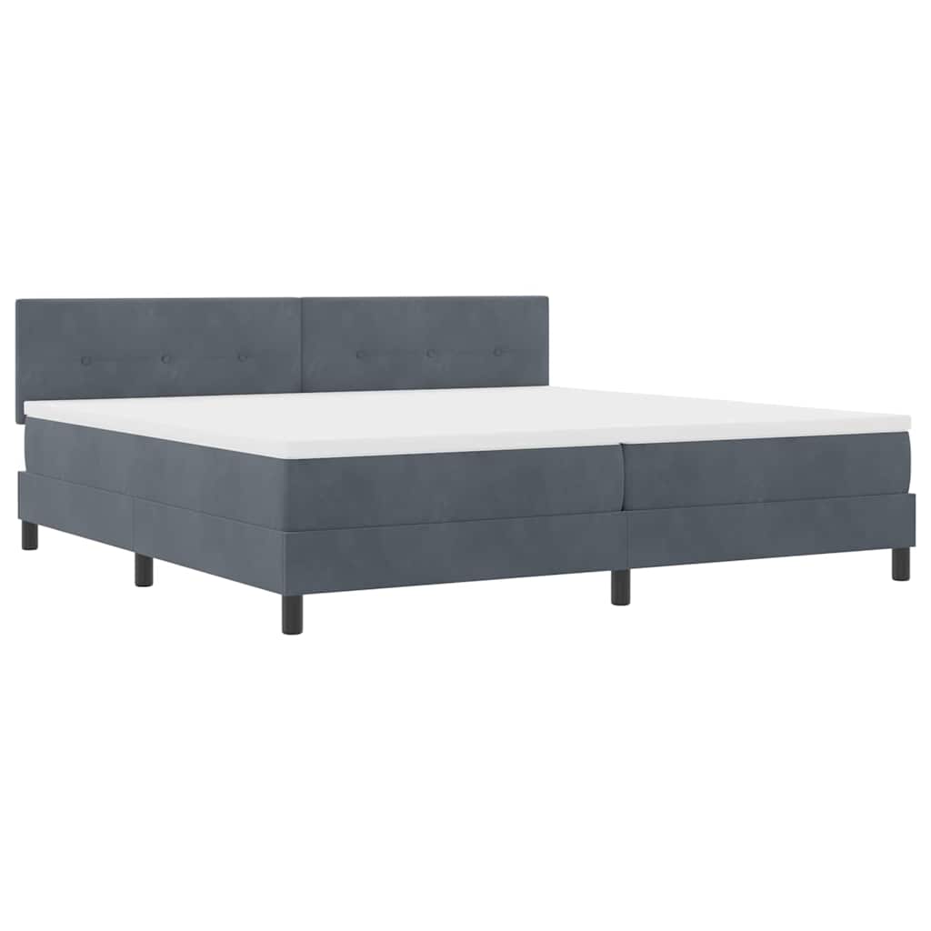 Bäddfjäder Med Madrass Mörkgrå 200 X 200 Cm Sammet