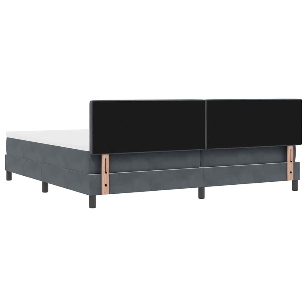 Bäddfjäder Med Madrass Mörkgrå 200 X 200 Cm Sammet