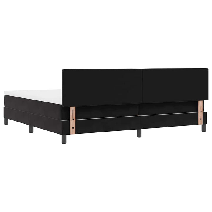 Bäddfjäder Med Madrass Med Huvudgavel Svart 200 X 200 Cm Sammet