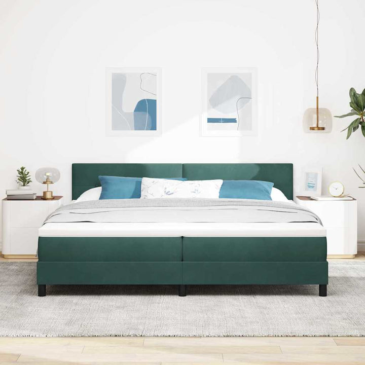 Bäddfjäder Med Madrass Mörkgrön 200 X 200 Cm Sammet
