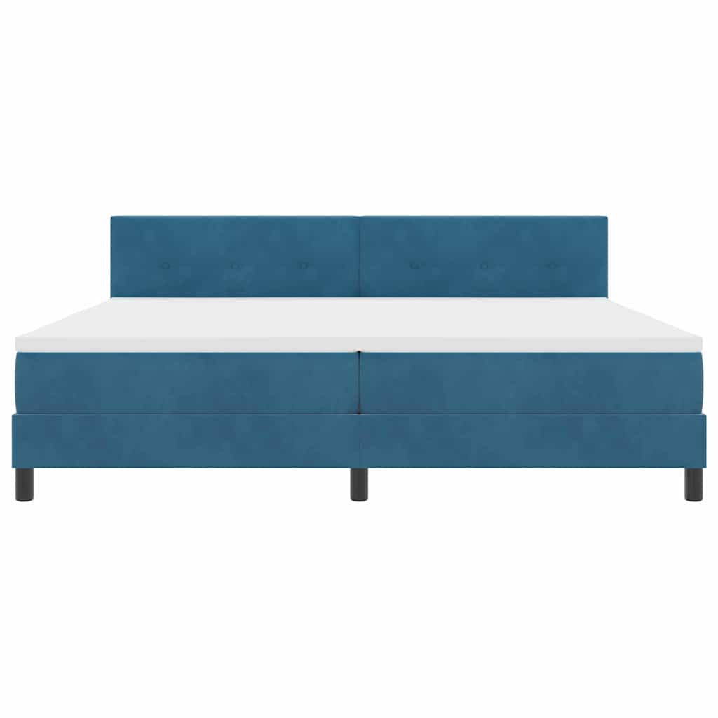 Bäddfjäder Med Madrass Mörkblå 200 X 200 Cm Sammet