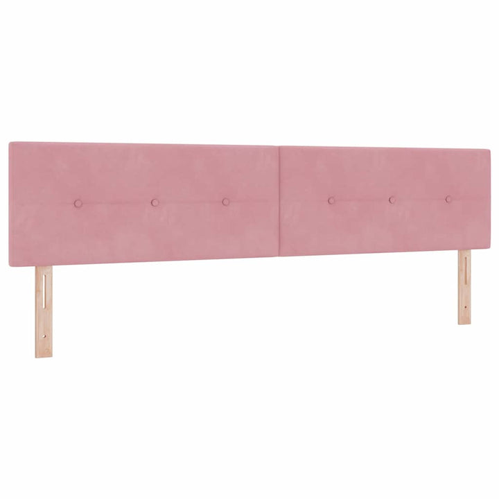 Bäddfjäder Med Madrass Med Huvudgavel Rosa 200 X 200 Cm Sammet