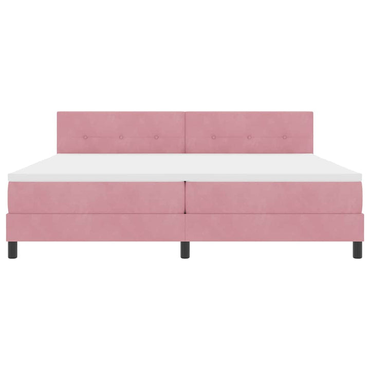 Bäddfjäder Med Madrass Med Huvudgavel Rosa 200 X 200 Cm Sammet