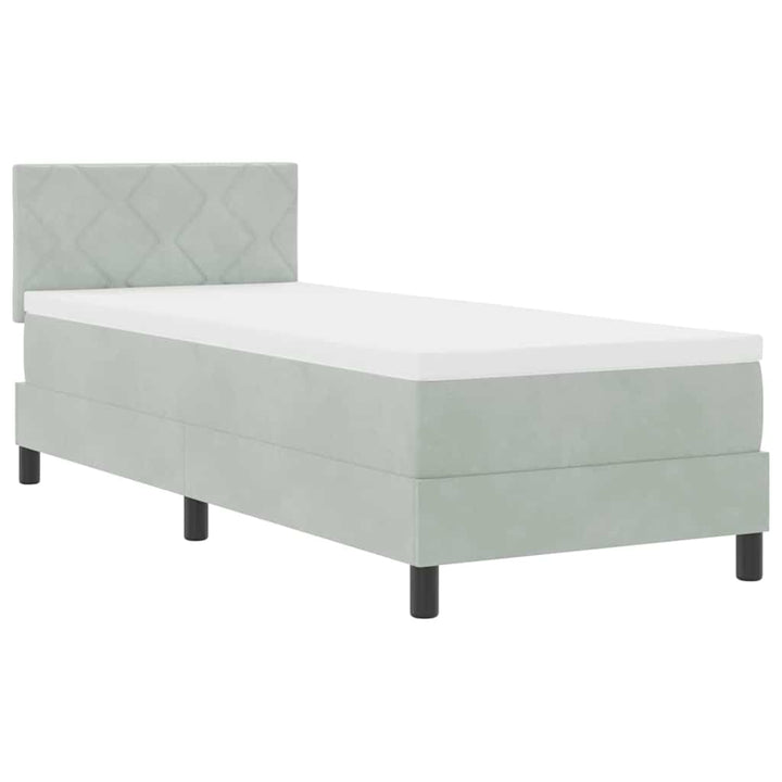 Bäddfjäder Med Madrass Ljusgrå 80 X 200 Cm Sammet