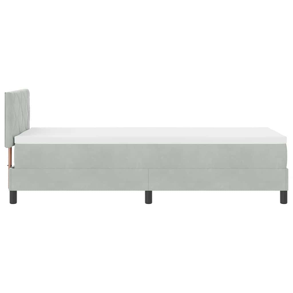 Bäddfjäder Med Madrass Ljusgrå 80 X 200 Cm Sammet