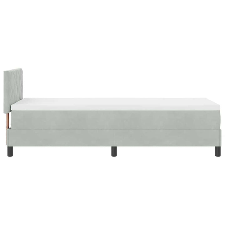 Bäddfjäder Med Madrass Ljusgrå 80 X 200 Cm Sammet