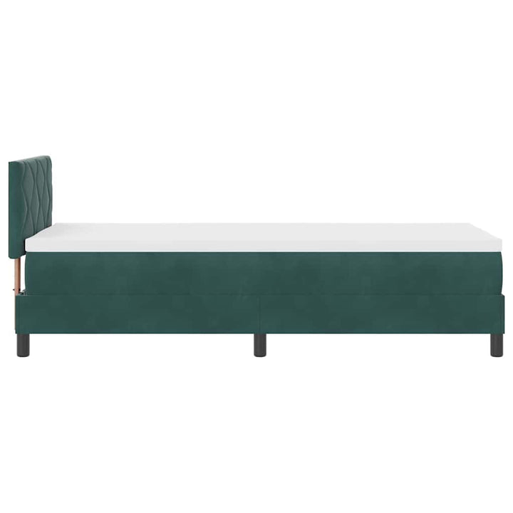 Bäddfjäder Med Madrass Mörkgrön 80 X 200 Cm Sammet
