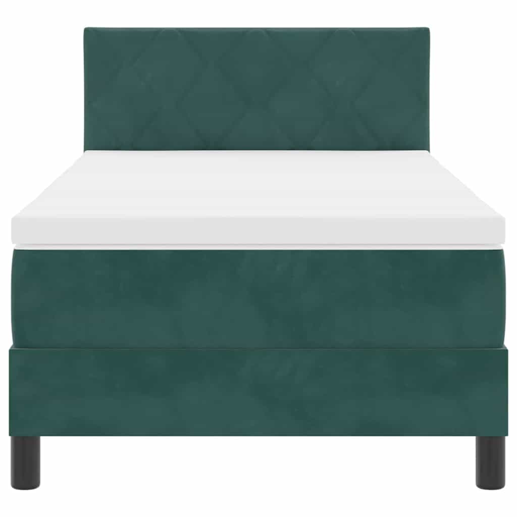 Bäddfjäder Med Madrass Mörkgrön 90 X 190 Cm Sammet