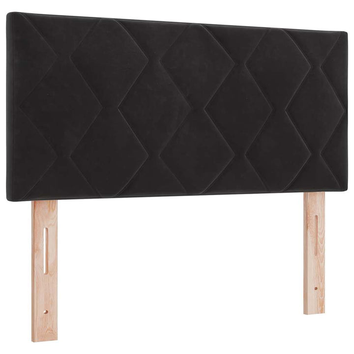 Bäddfjäder Med Madrass Med Huvudgavel Svart 90 X 200 Cm Sammet