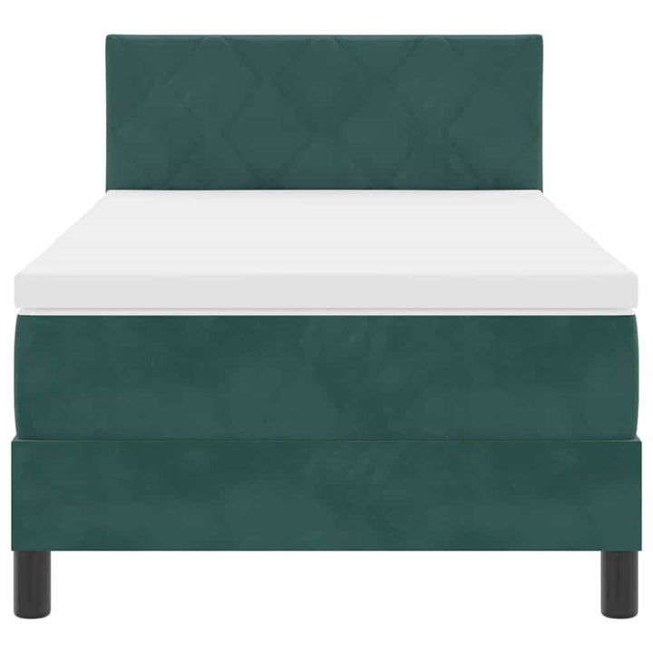 Bäddfjäder Med Madrass Mörkgrön 90 X 200 Cm Sammet