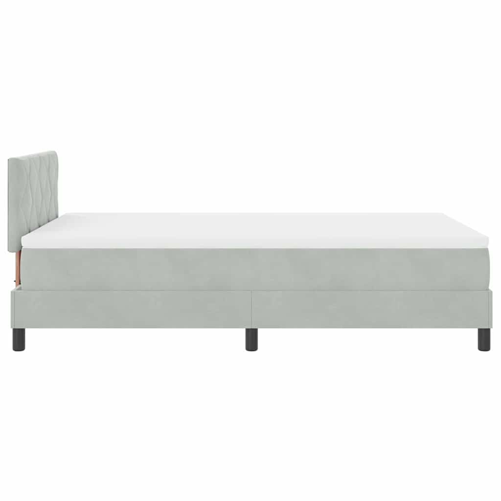 Bäddfjäder Med Madrass Ljusgrå 120 X 200 Cm Sammet