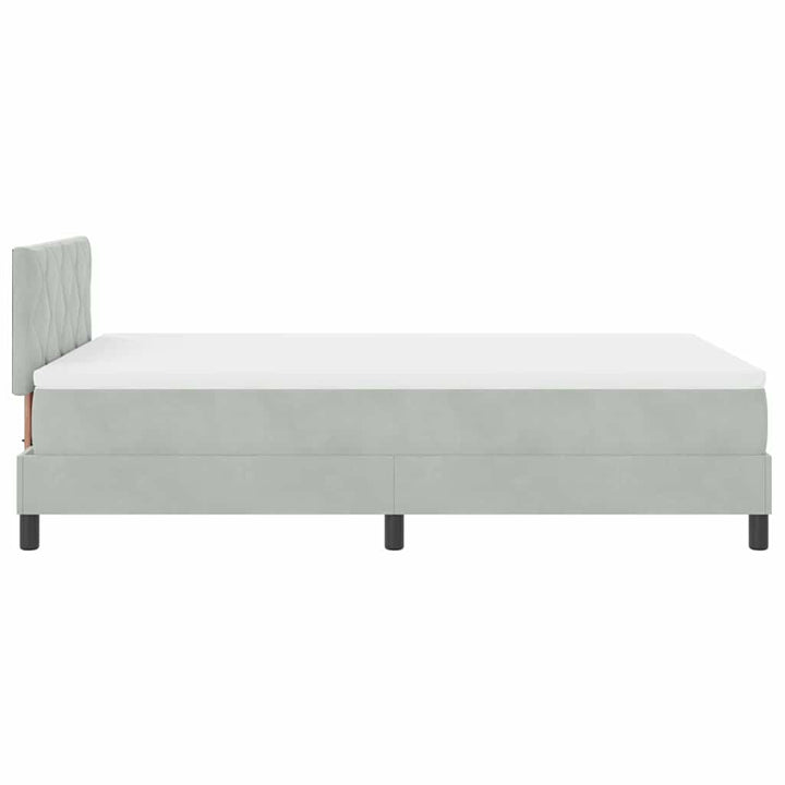 Bäddfjäder Med Madrass Ljusgrå 120 X 200 Cm Sammet