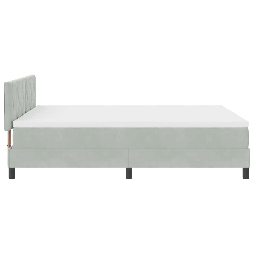 Bäddfjäder Med Madrass Ljusgrå 140 X 190 Cm Sammet