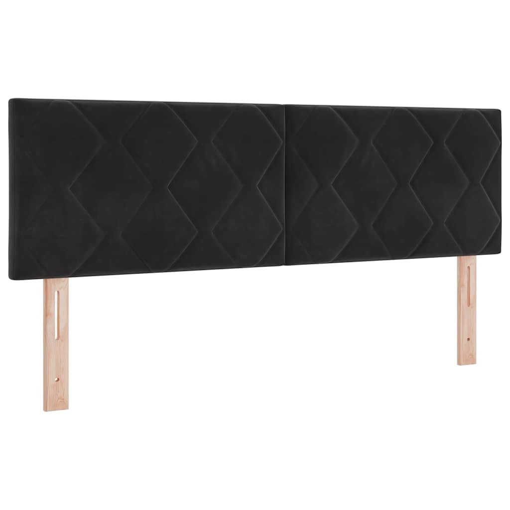 Bäddfjäder Med Huvudgavel Svart 140 X 190 Cm Sammet