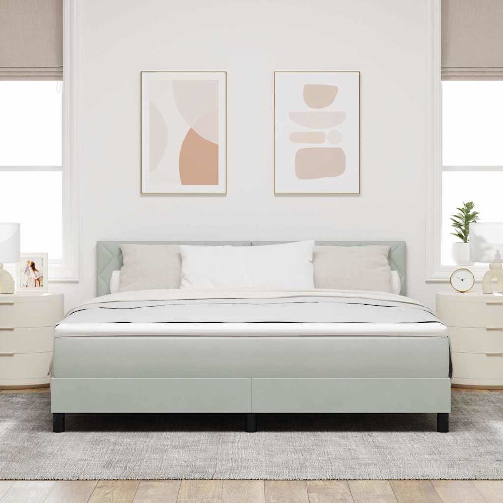 Bäddfjäder Med Madrass Ljusgrå 180 X 200 Cm Sammet
