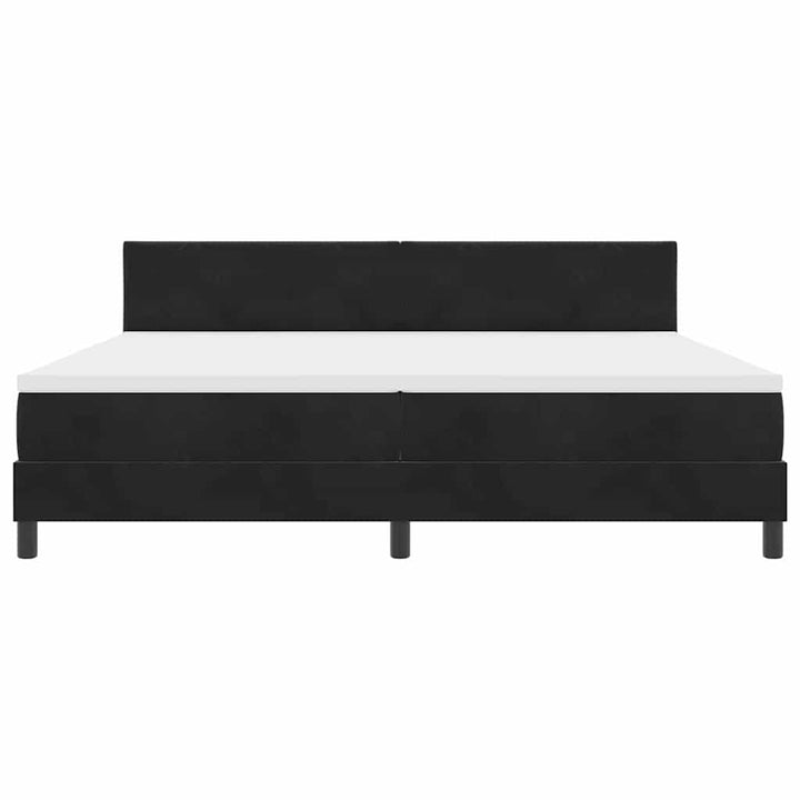 Bäddfjäder Med Huvudgavel Svart 200 X 200 Cm Sammet