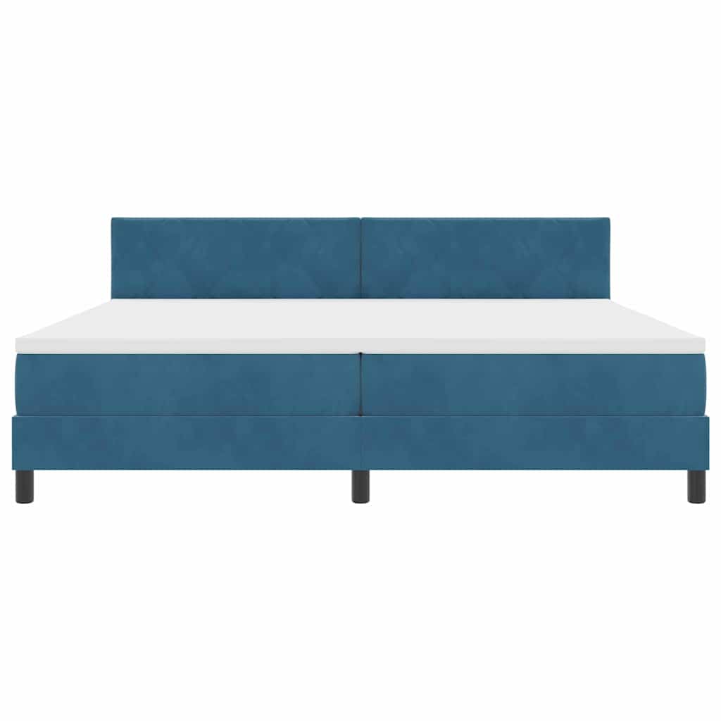 Bäddfjäder Med Madrass Mörkblå 200 X 200 Cm Sammet