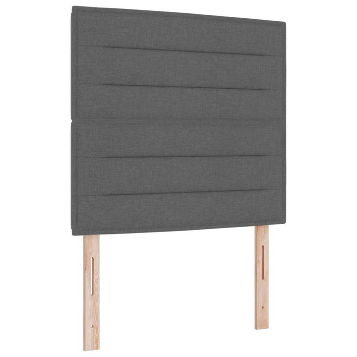 Bäddfjäder Med Madrass Med Huvudgavel Mörkgrå 100 X 200 Cm Tyg