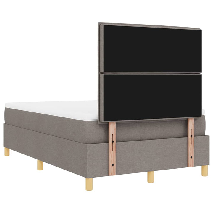 Bäddfjäder Med Madrass Med Huvudgavel Taupe 120 X 190 Cm Tyg
