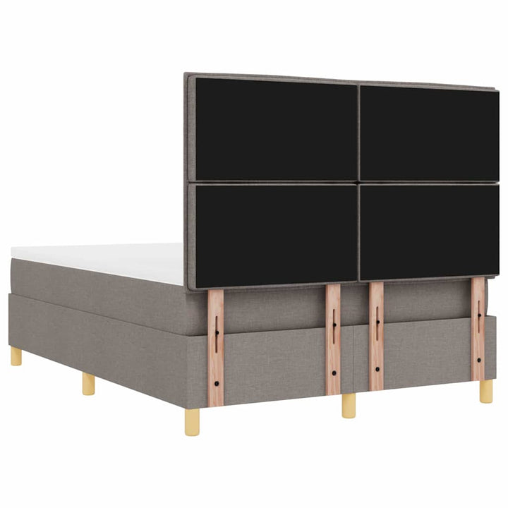 Bäddfjäder Med Madrass Med Huvudgavel Taupe 140 X 190 Cm Tyg