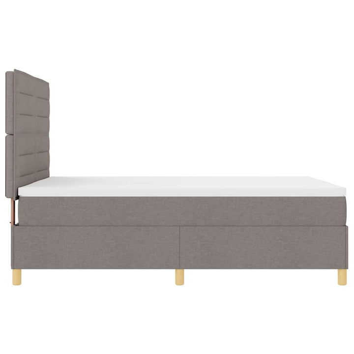 Bäddfjäder Med Madrass Med Huvudgavel Taupe 140 X 190 Cm Tyg
