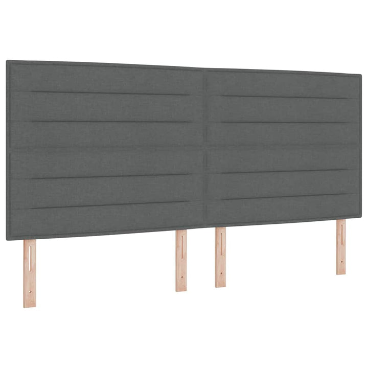Bäddfjäder Med Madrass Med Huvudgavel Mörkgrå 200 X 200 Cm Tyg
