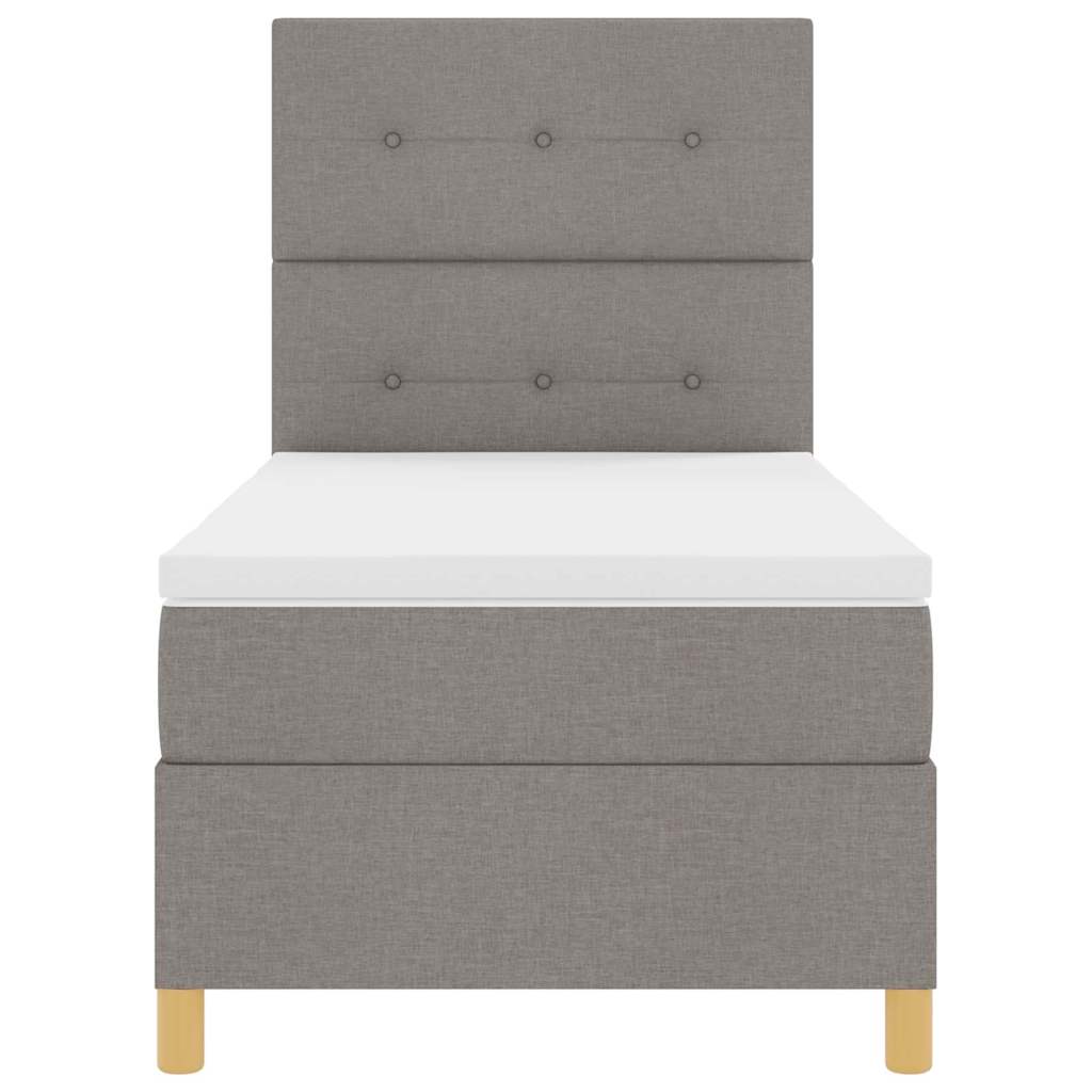 Bäddfjäder Med Huvudgavel Taupe 80 X 200 Cm Tyg