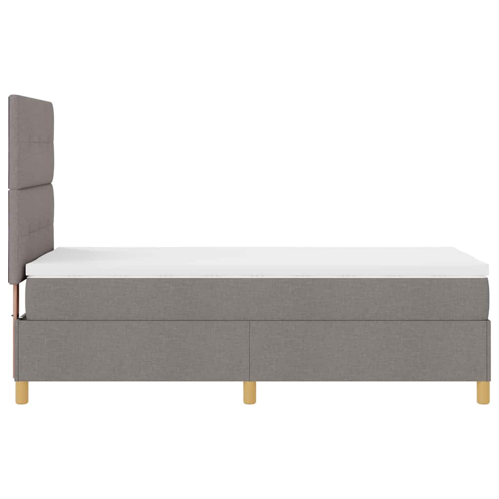 Bäddfjäder Med Huvudgavel Taupe 80 X 200 Cm Tyg