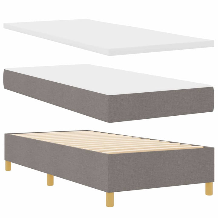 Bäddfjäder Med Huvudgavel Taupe 90 X 200 Cm Tyg