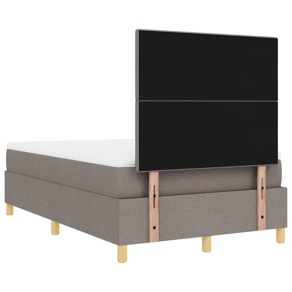 Bäddfjäder Med Madrass Med Huvudgavel Taupe 120 X 190 Cm Tyg